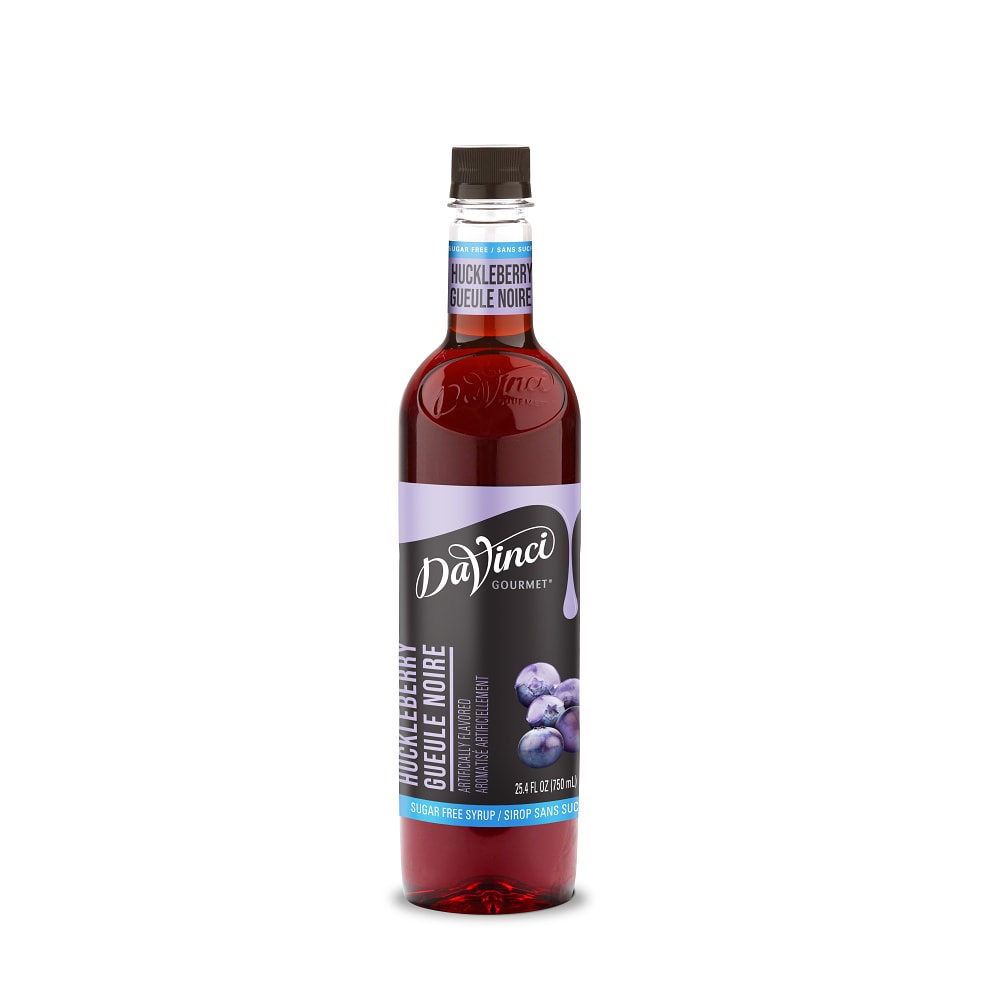 DaVinci Gourmet Sugar-Free Huckleberry Syrup - 4 x 750 ml Plastic