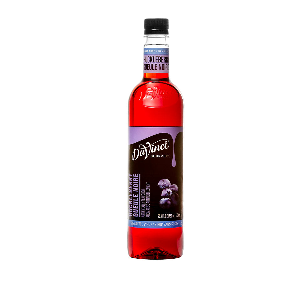 DaVinci Gourmet Sugar-Free Huckleberry Syrup - 4 x 750 ml Plastic