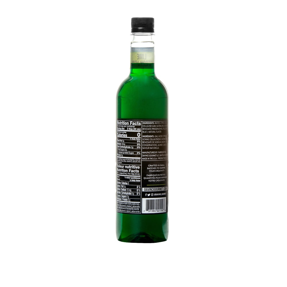 DaVinci Gourmet Sugar-Free Lime Syrup - 4 x 750 ml Plastic