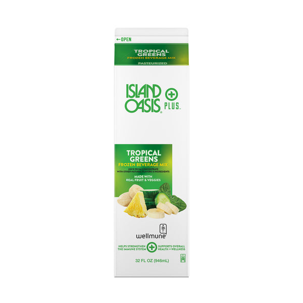 Island Oasis Plus Tropical Greens Frozen Beverage Mix - 12 x 32 fl oz