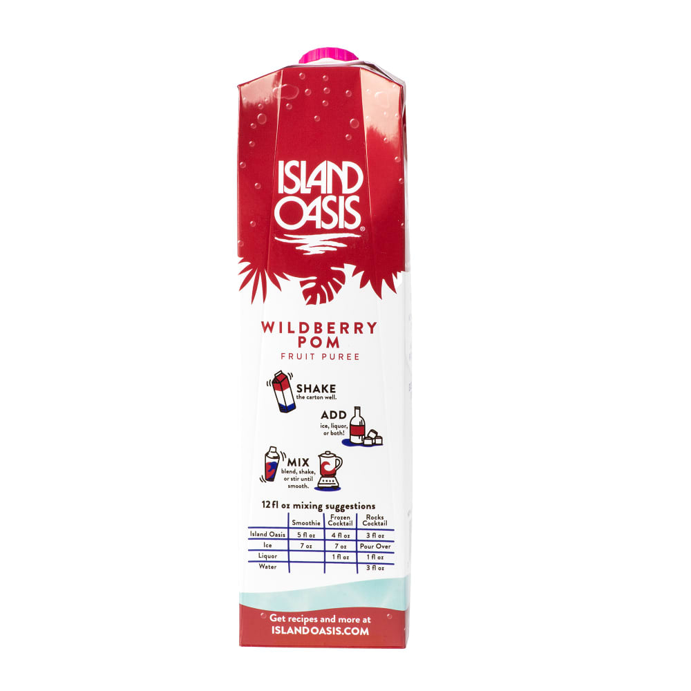 Island Oasis Wildberry Pomegranate Fruit Puree Beverage Mix - 12 x 1 Ltr