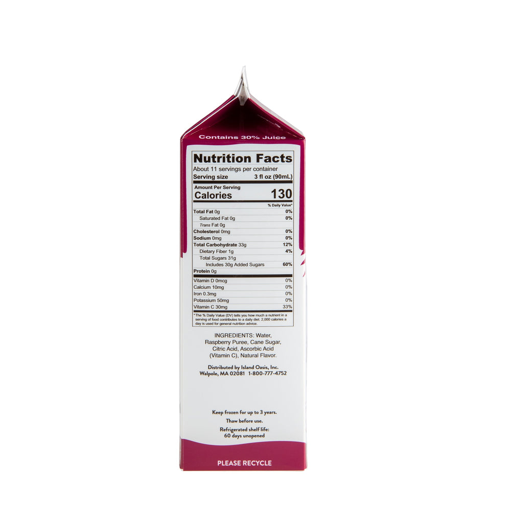 Island Oasis Red Raspberry Frozen Beverage Mix - 12 x 32 oz