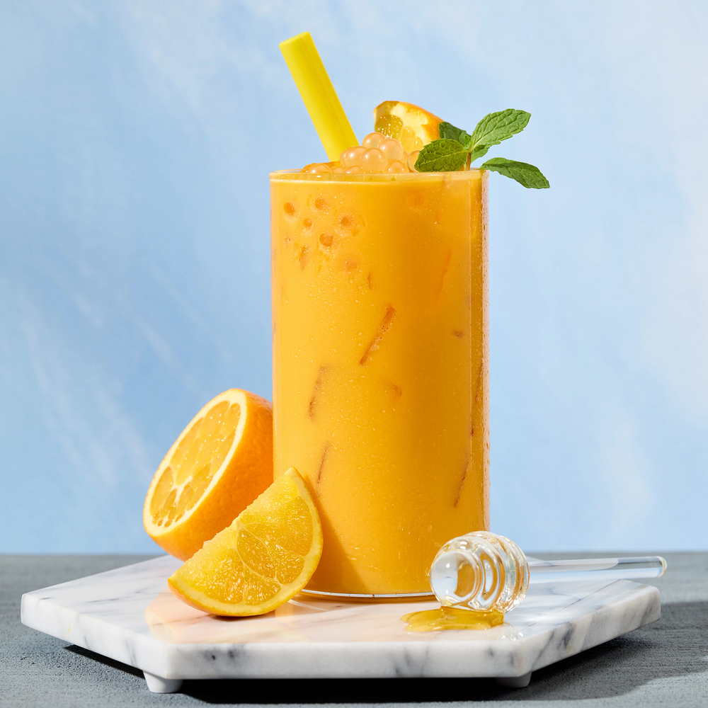 Orange Ginseng Honey Green Tea Boba