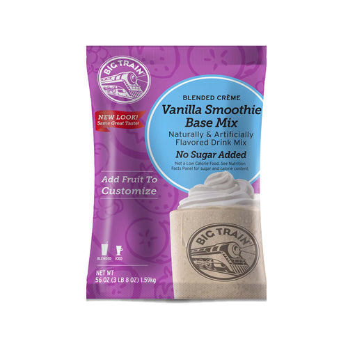 Big Train Blended Crème No Sugar Added Vanilla Smoothie Base Mix - 5 x 3.5lb Bags