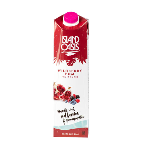 Island Oasis Wildberry Pomegranate Fruit Puree Beverage Mix - 12 x 1 Ltr