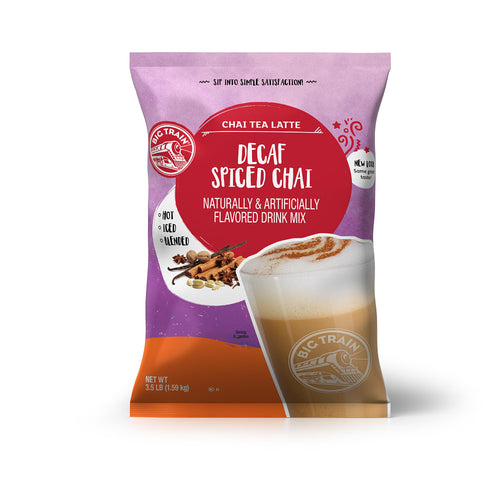 Big Train Decaf Spiced Chai Tea Latte Beverage Mix - 4 x 3.5lb Bags