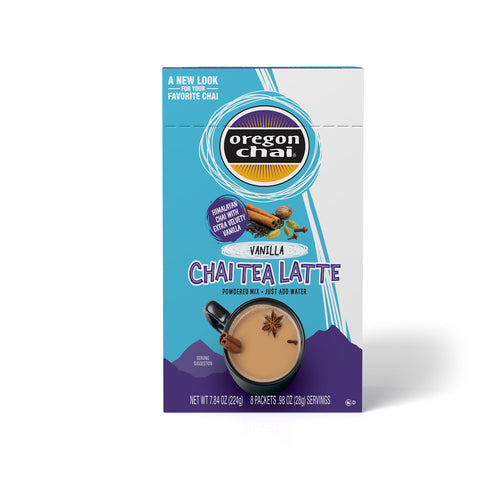 Oregon Chai Vanilla Dry Chai Latte Mix - 6 x 8 CT Carton