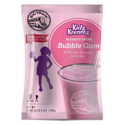 Big Train Kidz Kreamz Bubble Gum Blended Beverage Mix - 5 x 3.5lb Bags