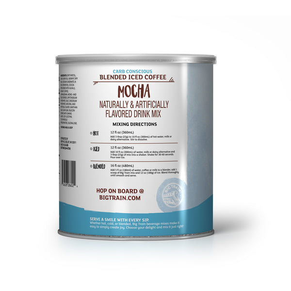 Big Train Low Carb Mocha Blended Ice Coffee Beverage Mix 2 x 1.85 lb Can