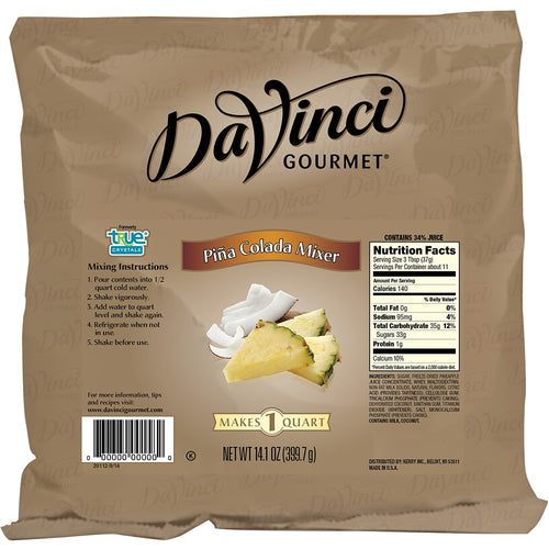 DaVinci Gourmet Pina Colada Cocktail Mixer - 12 x 14.1 oz Bags
