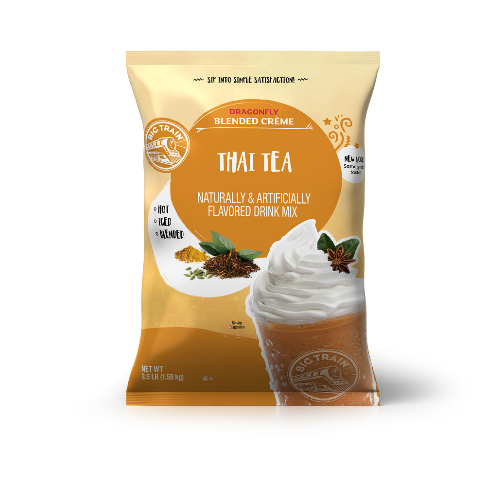 håndflade Forsendelse Bunke af Big Train Dragonfly Thai Tea Blended Crème Beverage Mix - 5 x 3.5lb Bags