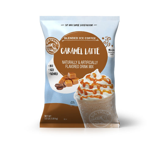Big Train Caramel Latte Blended Ice Coffee Beverage Mix - 5 x 3.5lb Bags